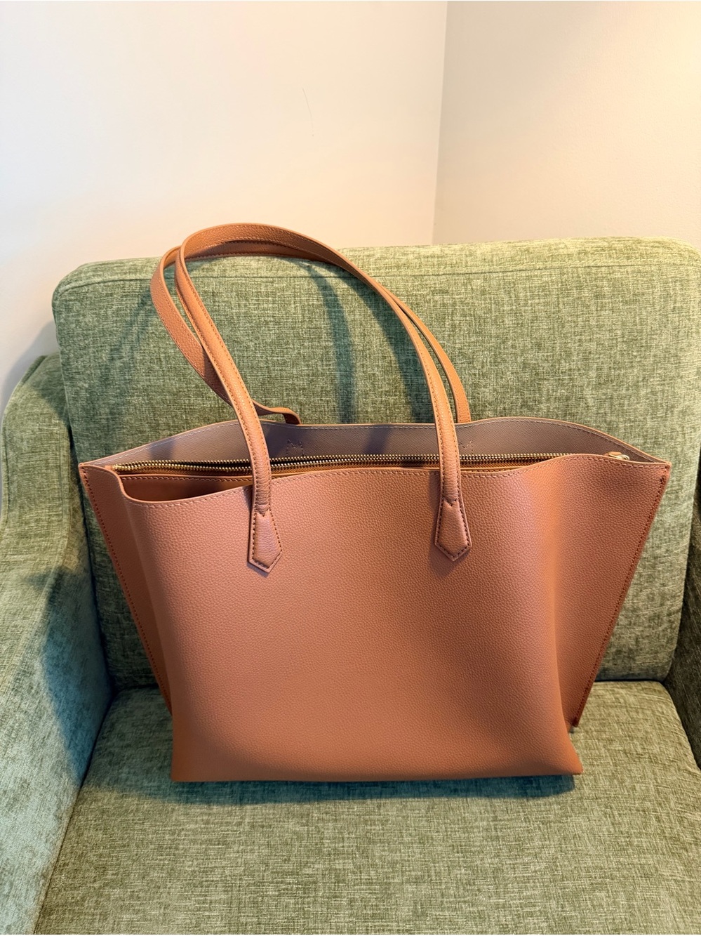Quince Adeline Shopper Tote, Cognac